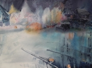 130-2017 Nocne szepty swiatła 1- akwarela 75x55