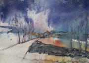 146-2018 Nocne szepty światła 3 -akwarela 72x52