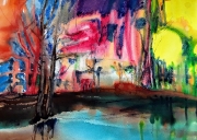 156-2018 Pejzaż wyśniony 15 -akwarela 72x52