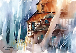 Kosciol_Pokoju_w_swidnicy_malowany_w_cieniu_Kasia_Wiercinska_28x38cm_ID_2024058