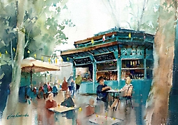 Turkusowy_kiosk_w_Bolonii_Kasia_Wiercinska_28x38cm_ID_2025051